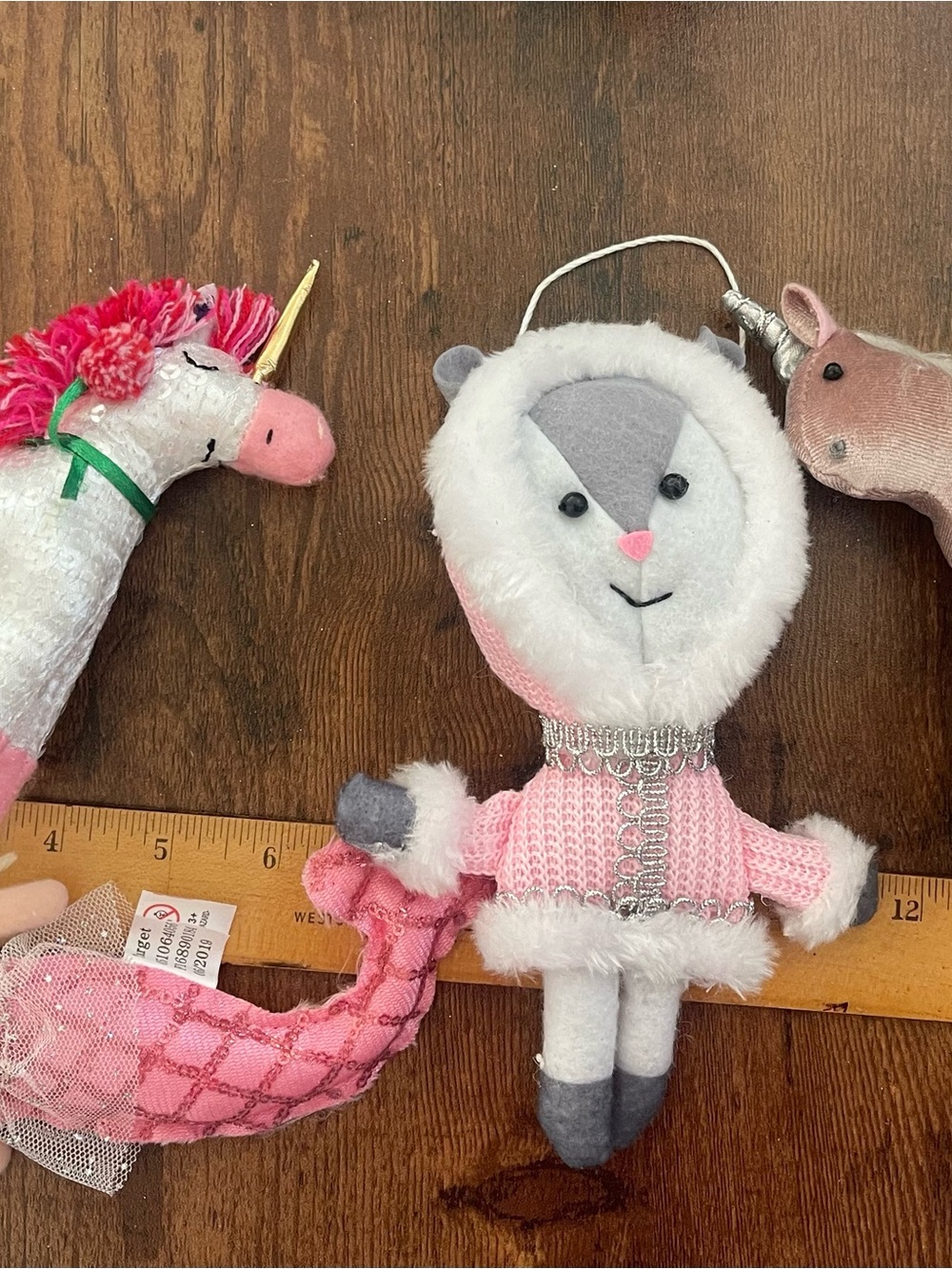 Target Pink and Gray Arctic Plush Ornament with Faux Fur Hood